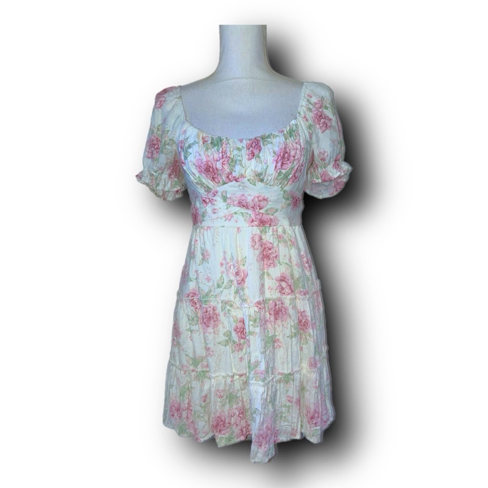 Trixxi Clothing Cottagecore Floral Puff Sleeve Mini Dress Whimsycore